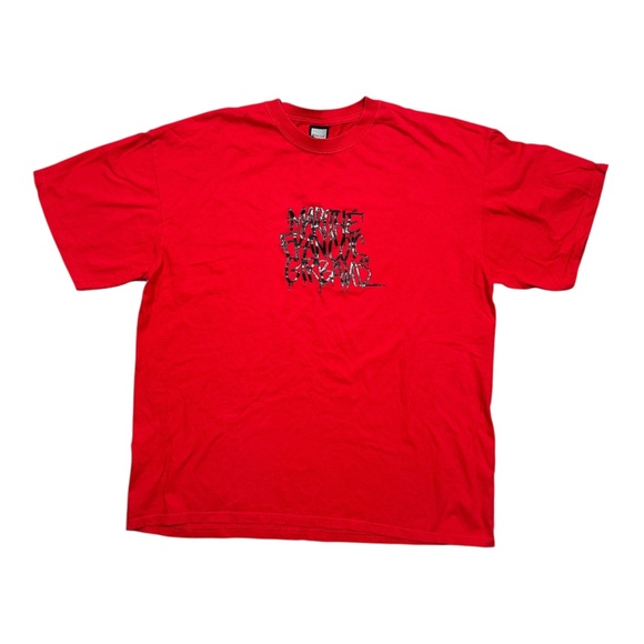 Vintage 90s Marithe Francois Girbaud Graffiti Tag Red T Shirt Mens Large - Picture 2 of 8